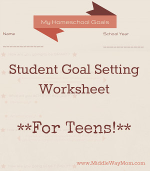 Goal Setting Worksheet for Teens