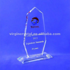 Optical crystal shield shape blank award