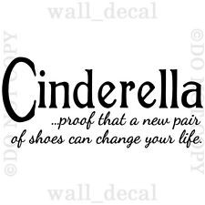 Cinderella Proof New Pair Of Shoes Vinyl Wall Decal Sticker Quote ...