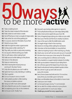 50 ways to be more active