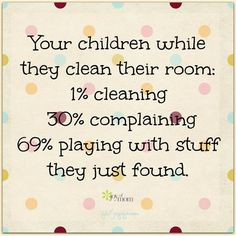 while they clean their room 1 % cleaning 30 % complaining 69 % playing ...
