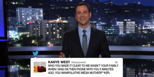 Jimmy Kimmel reads out Kanye West's angry tweets on his late night ...