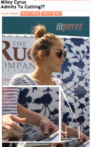 CLAIM: Miley Cyrus is Cutting Herself