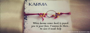 When karma comes back to punch you in the face - Life Quotes FB Cover