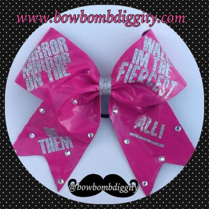 Cheer quote cheerleading bow by BowBombDiggity on Etsy, $13.00
