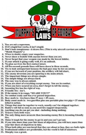 Murphy's Combat Rules.