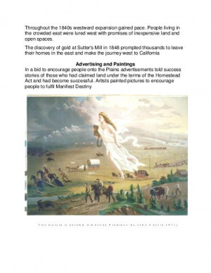 Manifest Destiny Reading, Quotes, and Questions