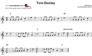 Tom Dooley Easy Guitar Tab