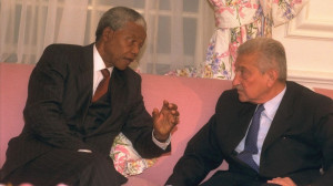 Nelson Mandela meets with Israeli president Ezer Weizman, May 9. 1994 ...