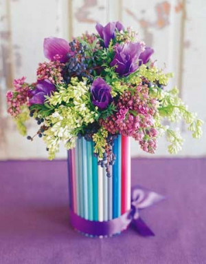 colored pencil flower vase — perfect for teacher appreciation week!
