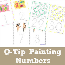 Number Q Tip Painting Printables