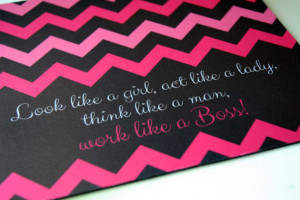 Inspirational Quote for Office Desk + Pink Chevron Mouse Pad
