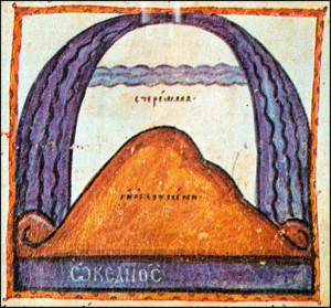 Unknown artist, A sketch of Cosmas’ pattern of the universe, Codex ...