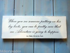 about Winnie the pooh Quote An adventure is going Sign Gift Plaque ...