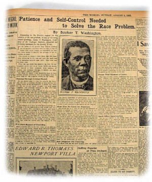 Above: A newspaper article written by Booker T. Washington.