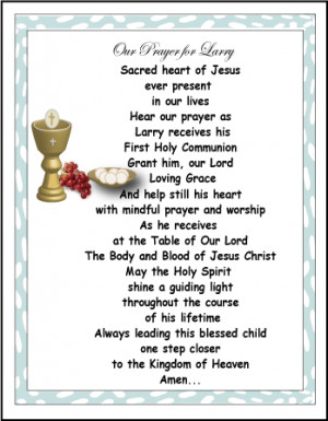 First Holy Communion poem FOR boys