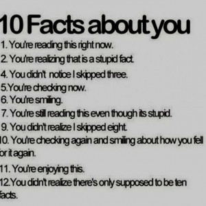 10 things i know about you even though I don't even know you ...