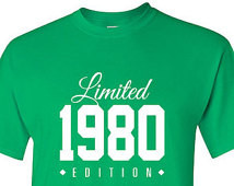 1980 Limited Edition 2015 35th Birthday Party Shirt, 35 years old ...