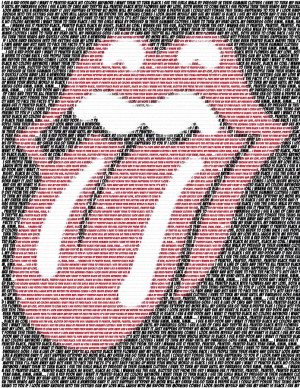 Rolling Stones Paint It Black Lyrics Mosaic Digital Art by Paul