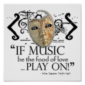 Twelfth Night Music Quote Poster