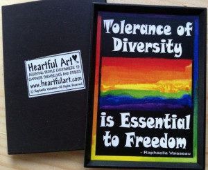 TOLERANCE of DIVERSITY MAGNET Motivational Words Rainbow Sayings ...