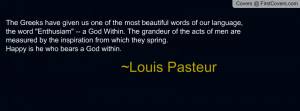Louis Pasteur Enthusiasm Quote Profile Facebook Covers