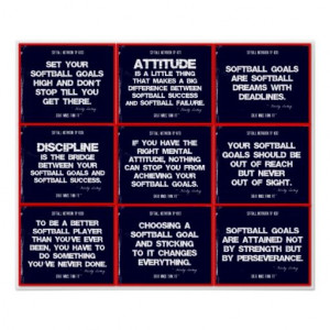 Softball 9 Quote Collage in Red, White and Blue