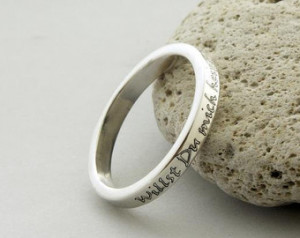 ... inspirational Quote ... Handmade Jewelry ... sterling silver band ring