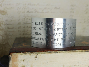 Stamped Metal, Emily Bronte quote jewelry, Wuthering Heights metal ...