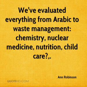 ... waste management: chemistry, nuclear medicine, nutrition, child care