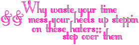 Why Waste Your Time Mess Your Heels Up Steppin On These Haters Step ...