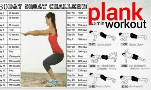 Plank workout & squat challenge: 30 Day Challenges, Squats Challenges ...