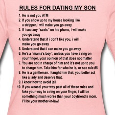 rules for dating my son Long Sleeve Shirts