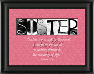 Sister Quote Art, Sister Quote Prin t, Gift for Sister, Sisters are a ...
