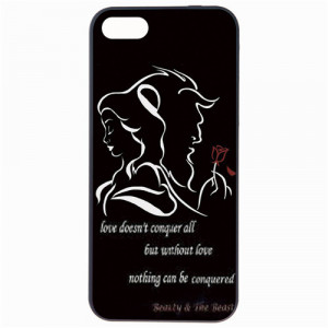 Fashion Cute Carton Beauty And The Beast Rose Quote Plastic Hard Case ...