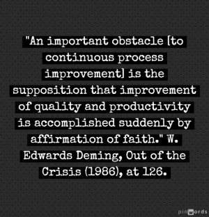 Quote: Improvement does not come on faith