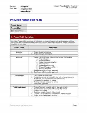 Exit Plan Template