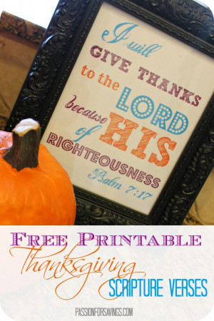 Free Printables Thanksgiving Scriptures & Bible Verses