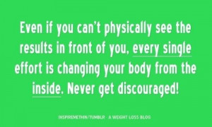 Even if you can't physically see the results in front of you, every ...