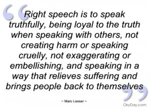 right speech is to speak truthfully