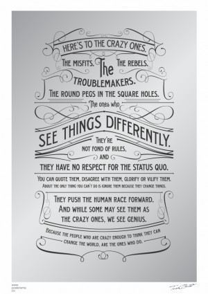 Inspirational quotes: Think Different poster Silver