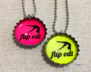 Flip Out Gymnastics Bottle Cap Neck lace Upcycled For Charity ...