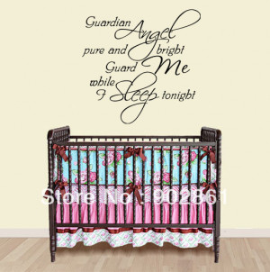 funlife]- ANGEL GUARDIAN Baby Room Wall Quote Wall Saying Art Mural ...