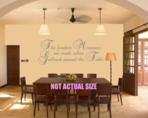 Wall Quote Fondest Memories Kitchen Table