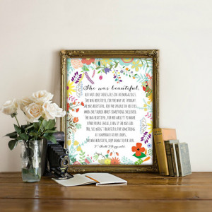 She was beautiful, F Scott Fitzgerald Quote, Printable Art, Download ...