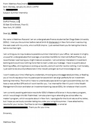 Is this the best cover letter ever written? Why Wall st bosses say yes ...