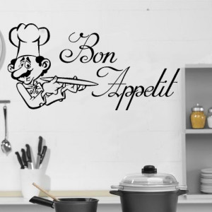 Bon Appetit Chef Wall and Window Decal Sticker Quote