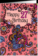 Happy Birthday - Mendhi - 27 years old card - Product #683419