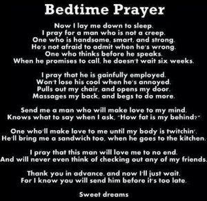 Bedtime prayer.