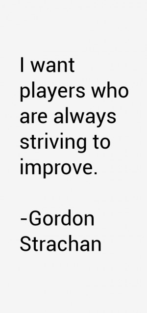 want players who are always striving to improve.”